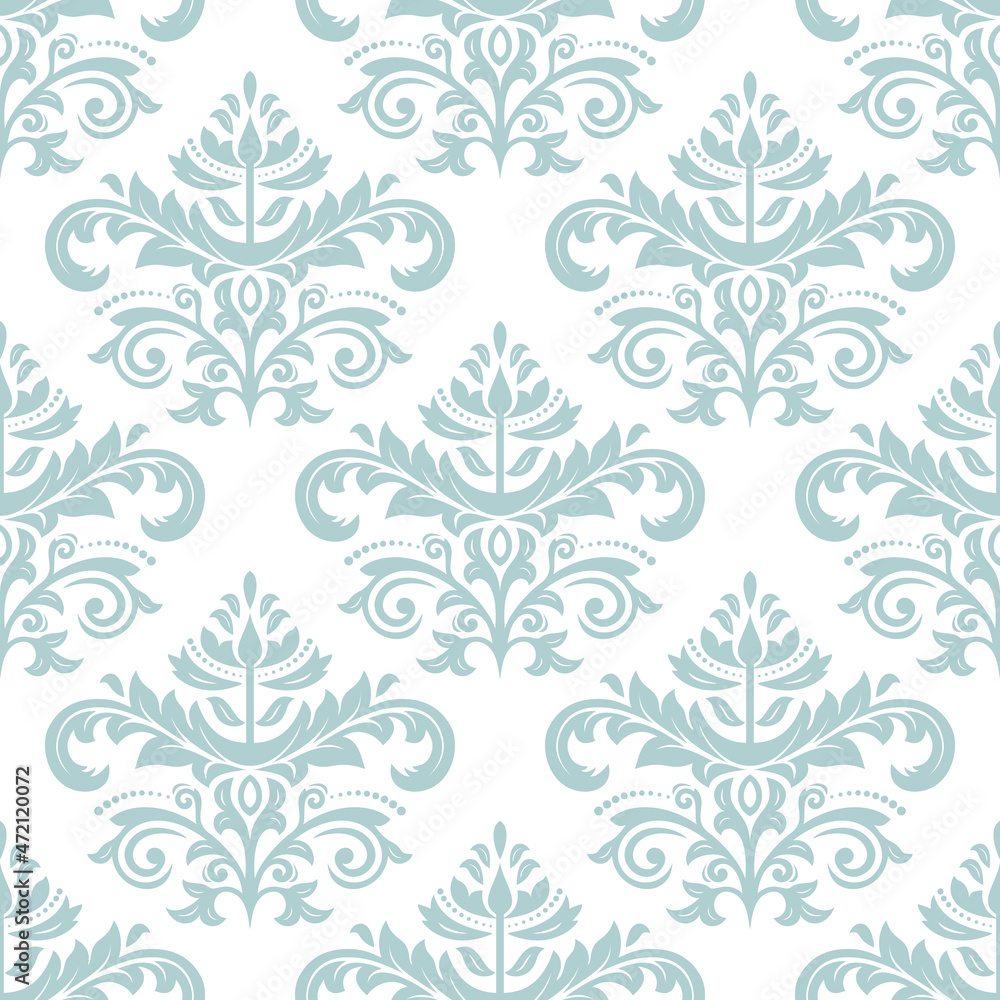 Orient classic light blue pattern. Seamless abstract background with vintage elements. Orient background. Ornament for wallpaper and packaging