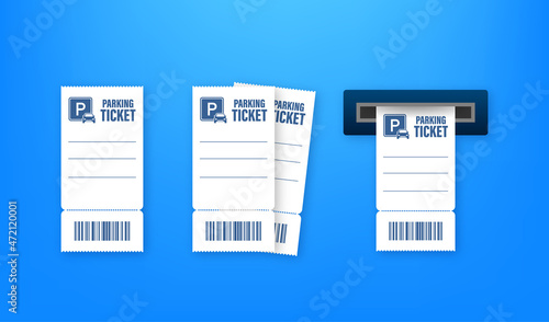Parking tickets, great design for any purposes. Parking zone. Vector stock illustration photo