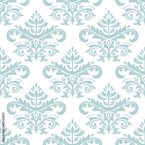 Orient classic light blue pattern. Seamless abstract background with vintage elements. Orient background. Ornament for wallpaper and packaging © Fine Art Studio