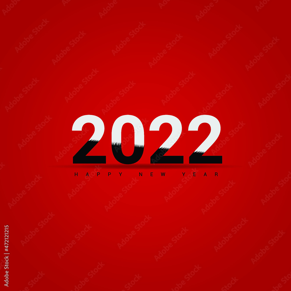 Happy new year 2022 template modern business style red color free Vector