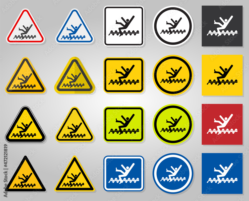 Warning Exposed Rotating Parts Will Cause Service Injury Or Death Symbol Sign Isolate on White Background,Vector Illustration Warning Exposed Rotating Parts Will Cause Service Injury Or Death Symbol Sign Isolate on White Background,Vector Illustration