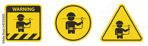Caution Use Safety Belts Symbol Sign Isolate On White Background