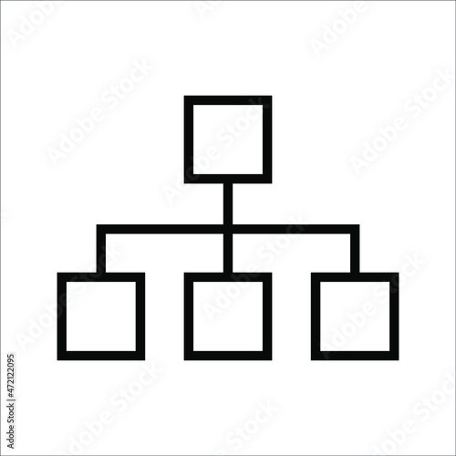 hierarchical outline, thin, flat, digital icons for web and mobile. on a white background.