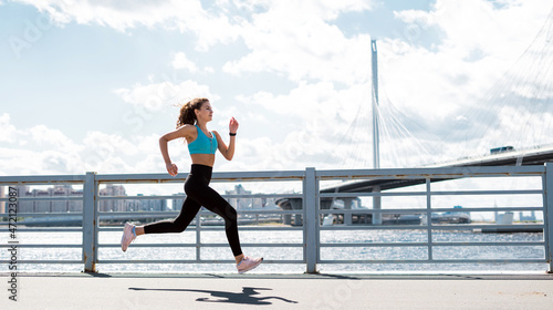 Photography A sporty lifestyle, the coach does physical exercises