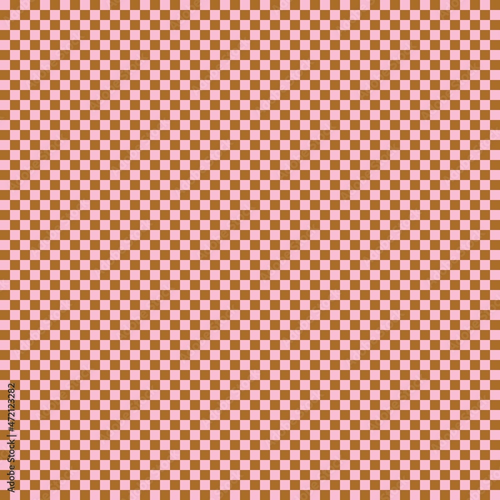 Checkerboard with very small squares. Brown and Pink colors of checkerboard. Chessboard, checkerboard texture. Squares pattern. Background. Checkerboard with very small squares. Brown and Pink colors of checkerboard. Chessboard, checkerboard texture. Squares pattern. Background.