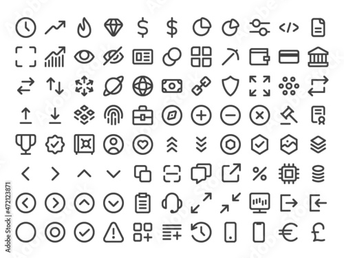 Crypto User Interface, User Experience, UI, UX Icons	
