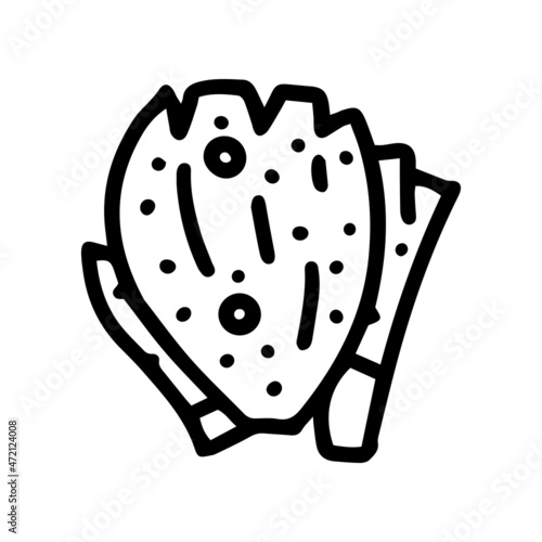 grilled cactus line vector doodle simple icon