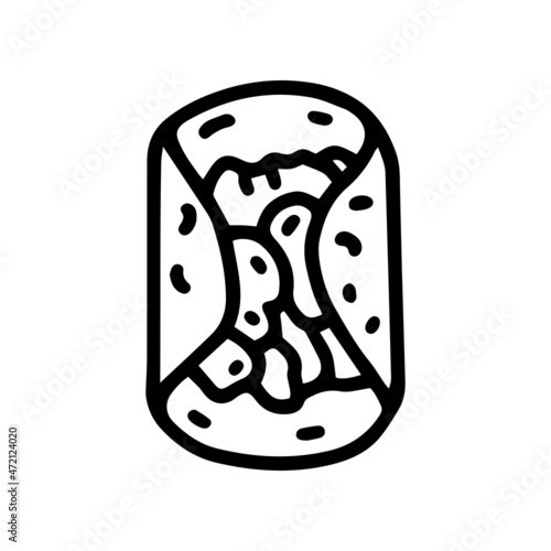 fajita line vector doodle simple icon design