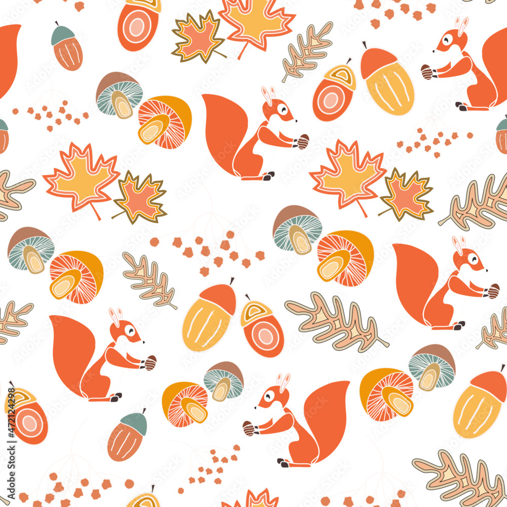 Autumn in true colours frame seamless pattern Autumn in true colours frame seamless pattern