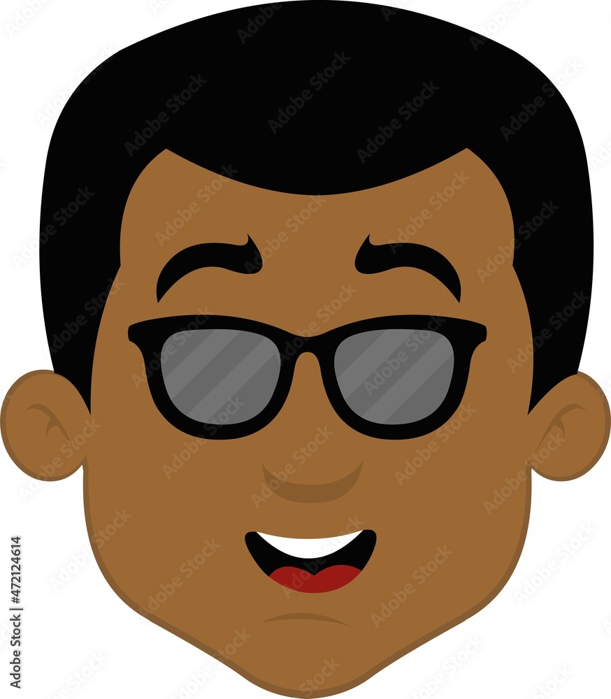 Vector illustration of a cartoon man's face, with sunglasses