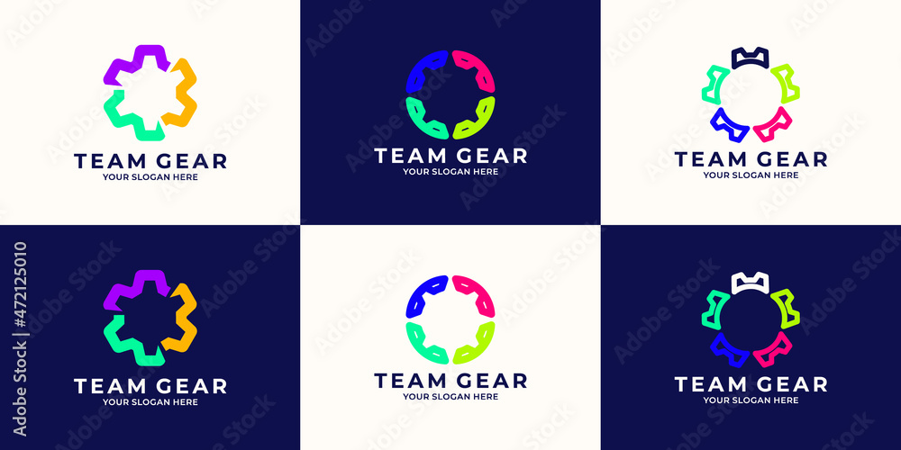 abstract gear combined with community logo concept