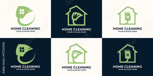 house broom inspiration logo for cleanliness