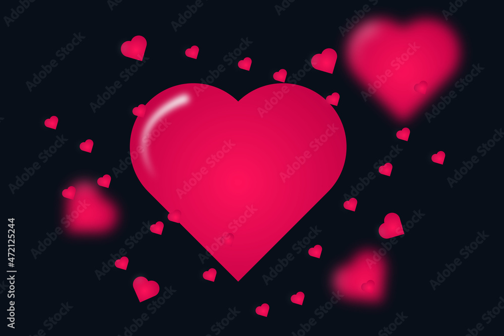 Hearts icons, Love Symbol Icon, Vector Romantic illustration love symbol, Heart Design flat element of valentine day