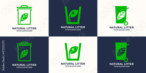 trash can logo by type of material