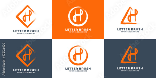 H initial letter brush logo for business and brand inspiration logo