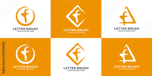 F initial letter brush logo for business and brand inspiration logo