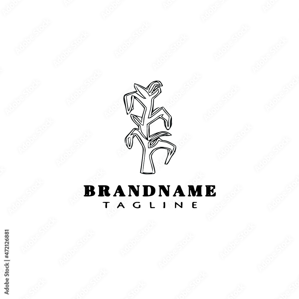 unique corn logo cartoon icon design template simple isolated vector cute