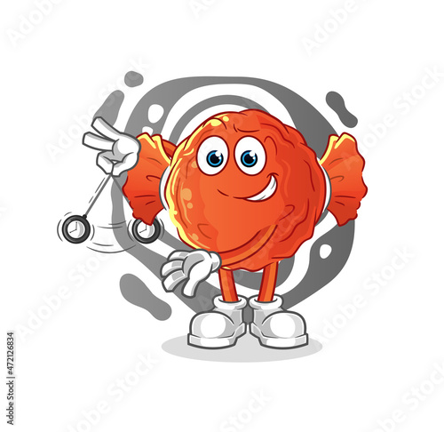 wrapped candy hypnotizing cartoon. cartoon mascot vector