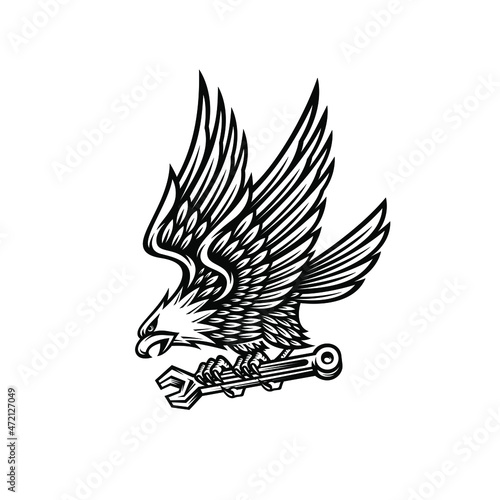 eagle symbol illustration on vintage style