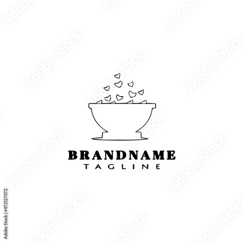 corn flakes logo cartoon icon design template black isolated illustration