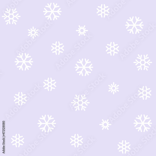 Snowflakes seamless pattern. Vector illustration. Snow seamless pattern on purple background