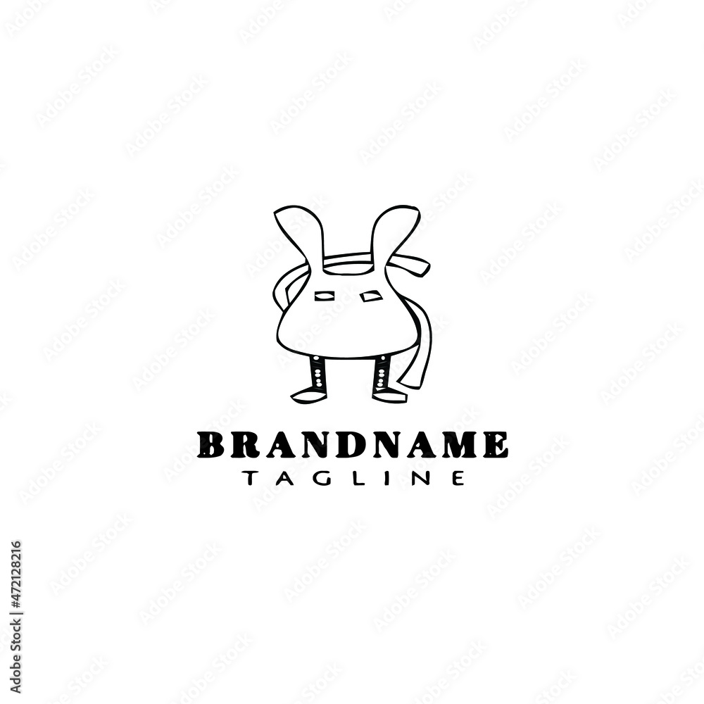 cute monster cartoon logo icon design template isolated vector illustration