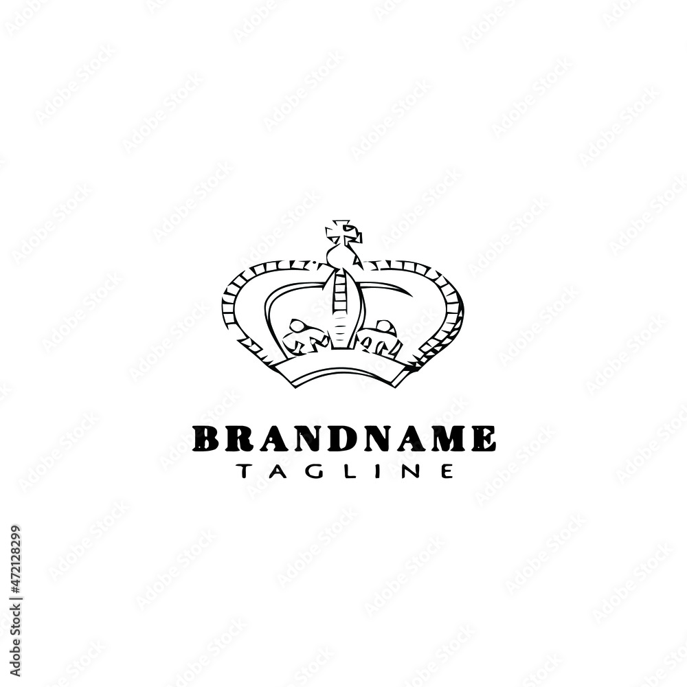 simple crown logo cartoon design template icon black isolated vector illustration simple crown logo cartoon design template icon black isolated vector illustration