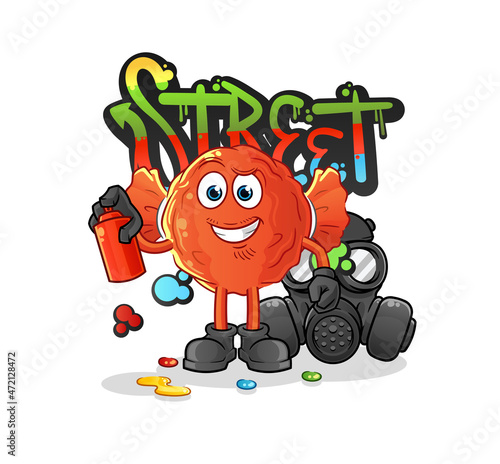 wrapped candy graffiti artist vector. cartoon character