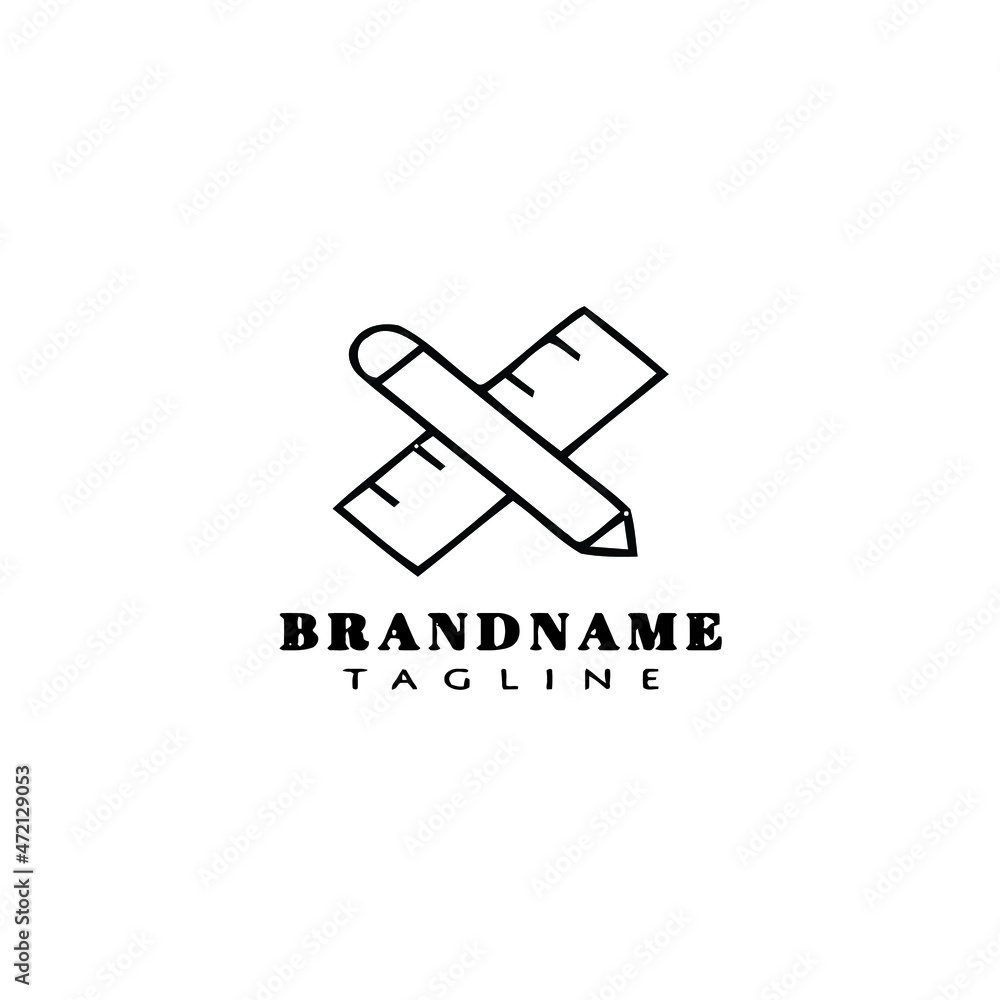 pencil and ruler logo cartoon design template icon vector illustration pencil and ruler logo cartoon design template icon vector illustration