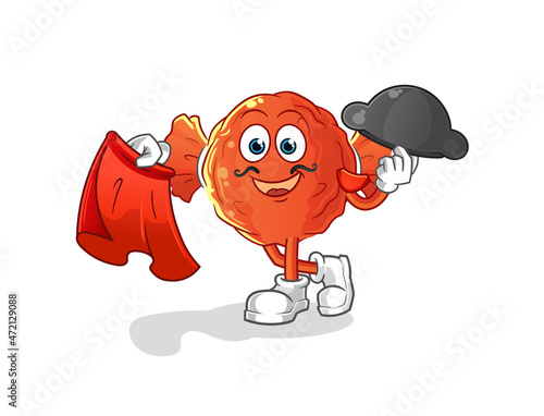 wrapped candy matador with red cloth illustration. character vector