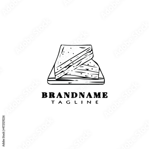 sandwich cartoon logo icon design template black isolated illustration