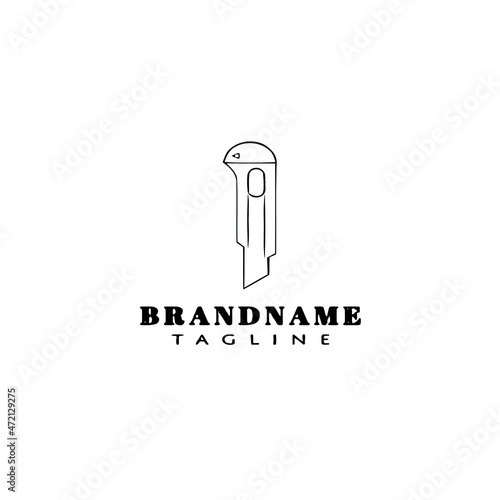 clerical cutter logo cartoon icon design template black isolated vector