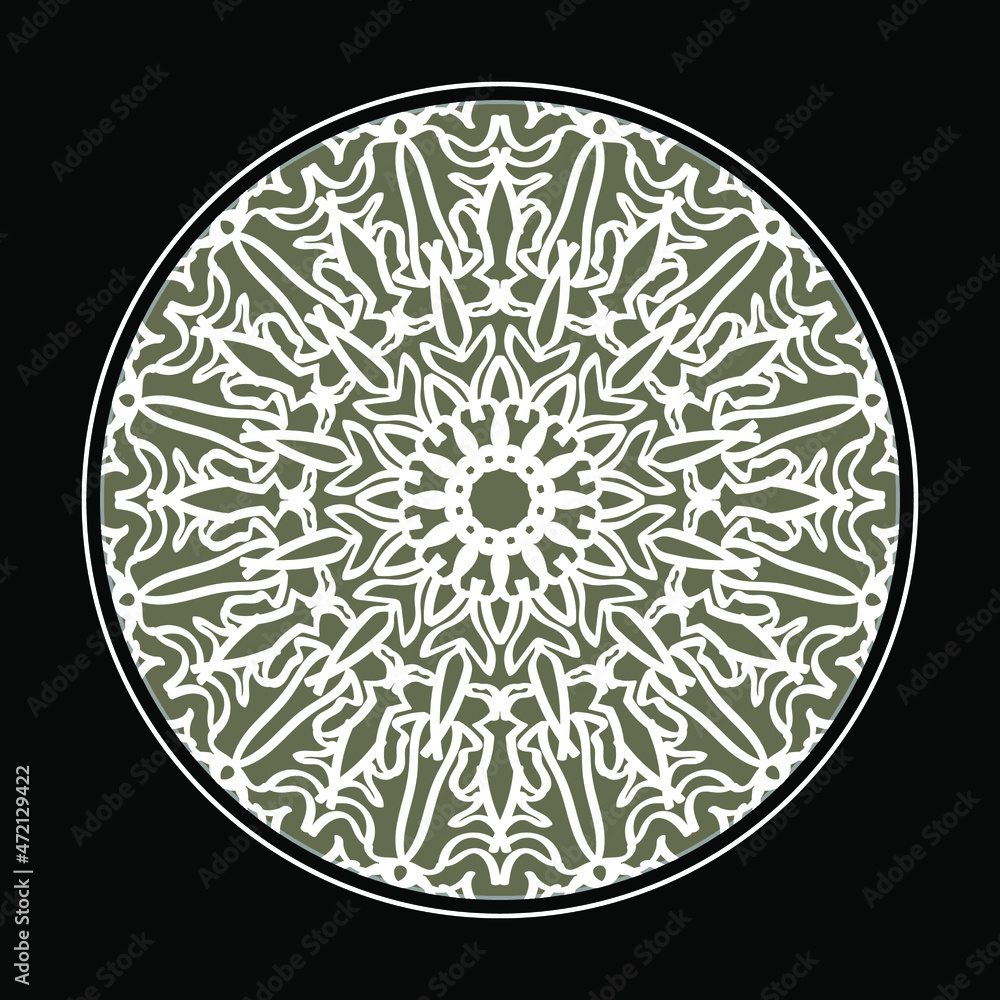 Circular pattern in the form of mandala with flower for henna mandala tattoo decoration Circular pattern in the form of mandala with flower for henna mandala tattoo decoration
