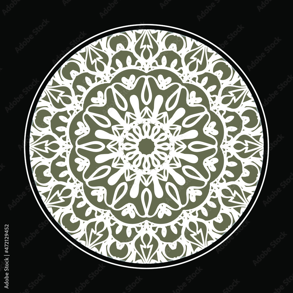 Circular pattern in the form of mandala with flower for henna mandala tattoo decoration Circular pattern in the form of mandala with flower for henna mandala tattoo decoration