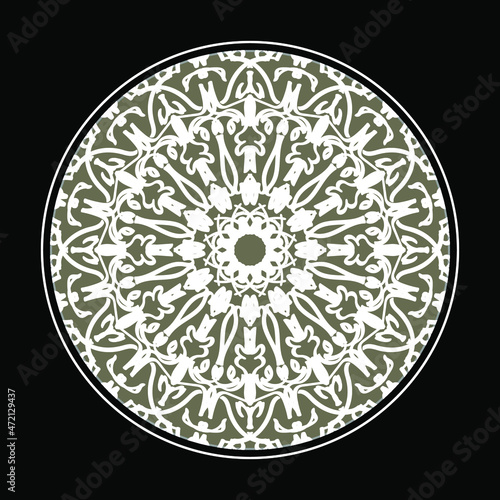 Circular pattern in the form of mandala with flower for henna mandala tattoo decoration