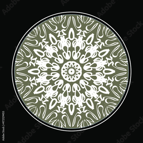 Circular pattern in the form of mandala with flower for henna mandala tattoo decoration