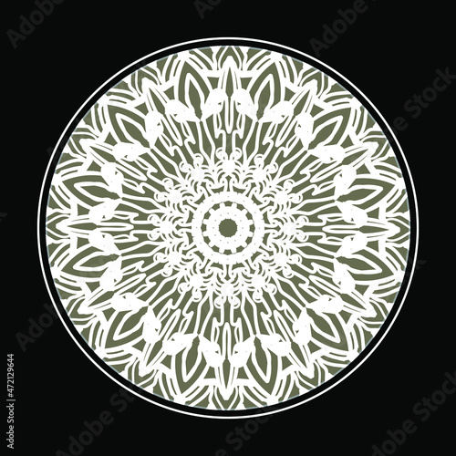 Circular pattern in the form of mandala with flower for henna mandala tattoo decoration