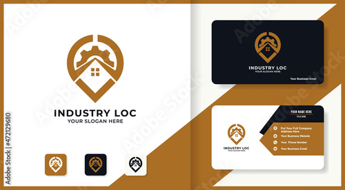 gear location house logo for industry automotive workshop factory inspiration logo