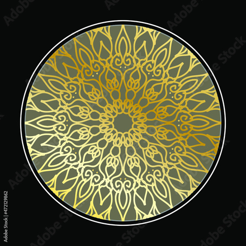 Circular pattern in the form of mandala with flower for henna mandala tattoo decoration