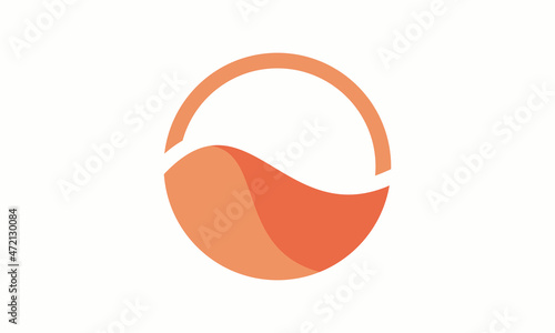 desert circle lgoo design icon vector illustration