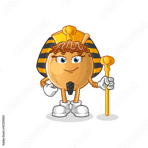 takoyaki ancient egypt cartoon. cartoon mascot vector