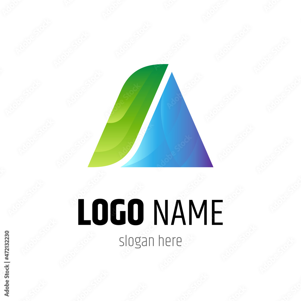 Abstract letter A, flat logo design template Abstract letter A, flat logo design template