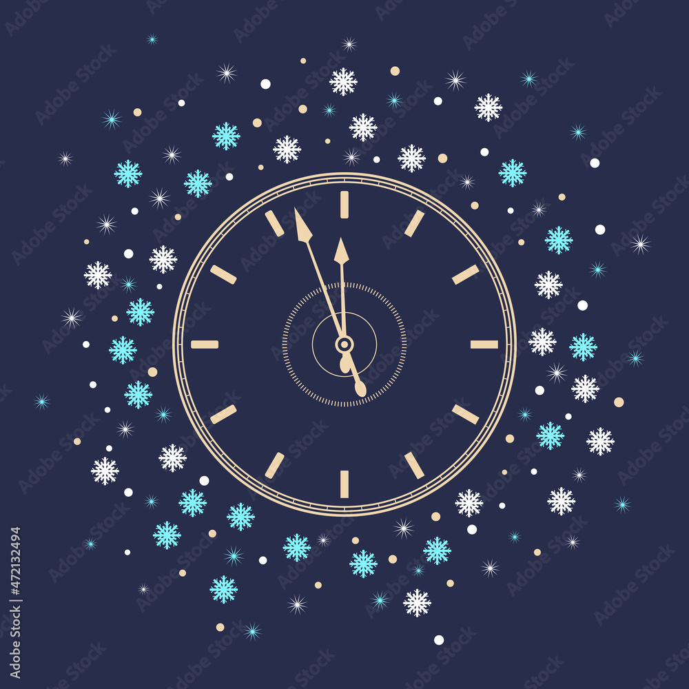 Fototapeta premium Christmas and New Year flat design style vector illustration