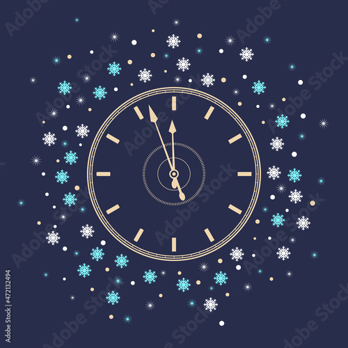 Christmas and New Year flat design style vector illustration