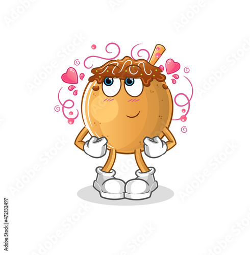 takoyaki shy vector. cartoon character