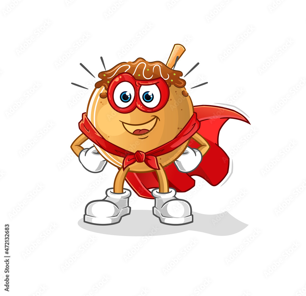 Naklejka premium takoyaki heroes vector. cartoon character