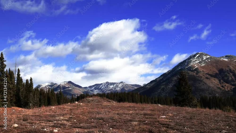Rocky Mountains in Colorado with time lapse of clouds. Rocky Mountains in Colorado with time lapse of clouds.