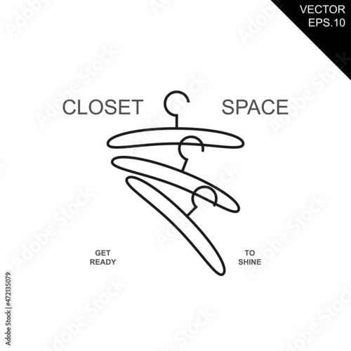 Closet space logo hanger for shop company template vector eps 10