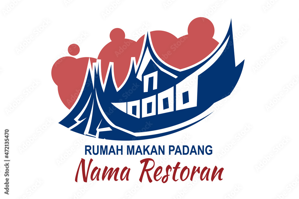 Translation: Restaurant Name, Padang Cuisine. Vector logo. Suitable for Padang Restaurant.