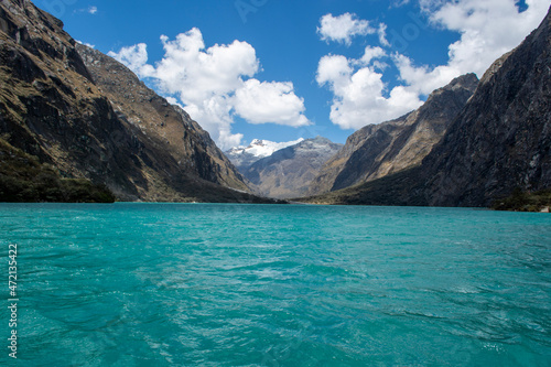 Wonderful landscape at Llanganuco Lake  Huaraz  Per  